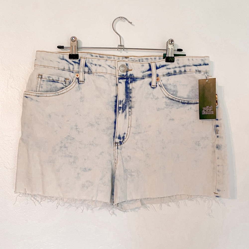 Wild Fable Acid Wash Mom Shorts Frayed Size 12